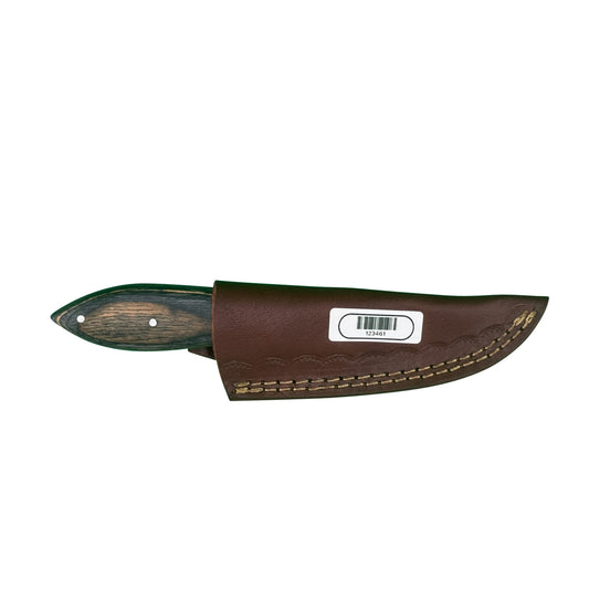 Midnight Timber Bowie Knife – Dark Wood Handle with Leather Sheath