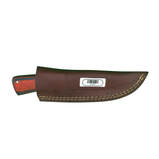 Frontier Edge Fixed Blade Knife – Hardwood Handle with Leather Sheath