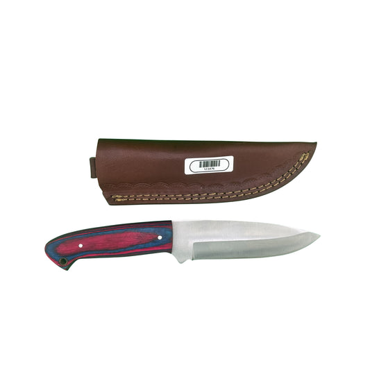 Woodsman Trail Fixed Blade Knife – Hardwood Handle with Leather Sheath