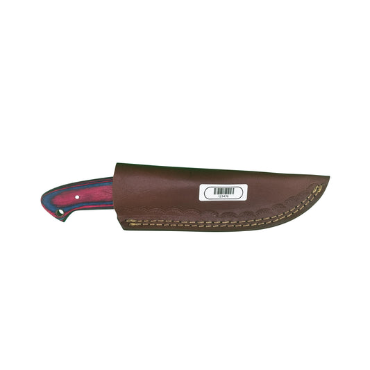 Woodsman Trail Fixed Blade Knife – Hardwood Handle with Leather Sheath
