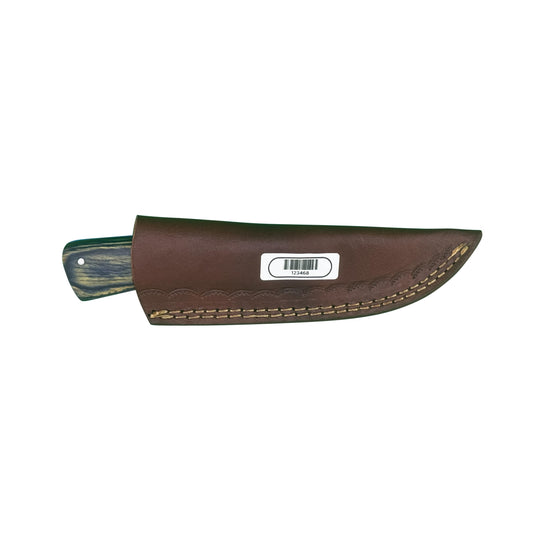 Timber Fang Fixed Blade Knife – Polished Wood Handle with Leather Sheath