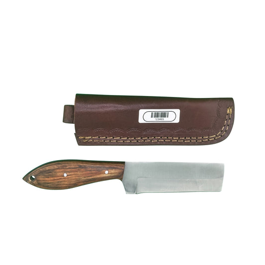 Wilderness Chopper Cleaver – Full Tang with Polished Wood Handle and Leather Sheath