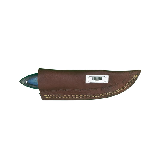 Blue Ridge Hunter Knife – Curved Wood Handle with Leather Sheath