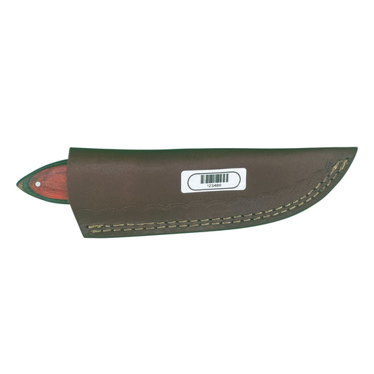 The Crimson Edge 2 Handcrafted Fixed Blade Knife with Dyed Wood Handle & Leather Sheath