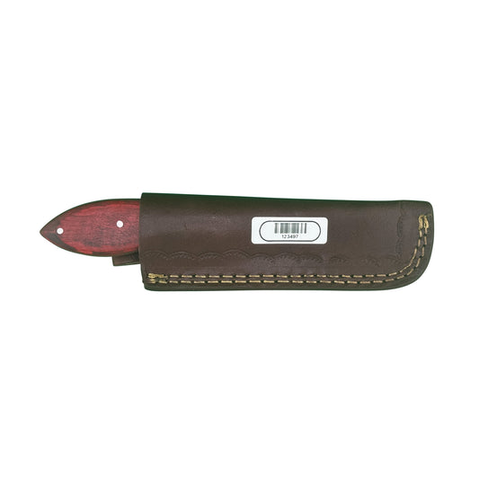 The Scarlet Chop - Compact Cleaver Knife with Red Dyed Wood Handle & Leather Sheath