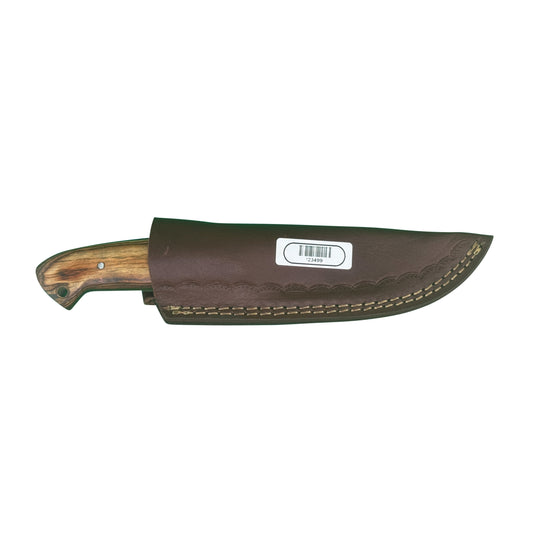 The Sandridge – Fixed Blade Knife with Natural Wood Handle & Leather Sheath