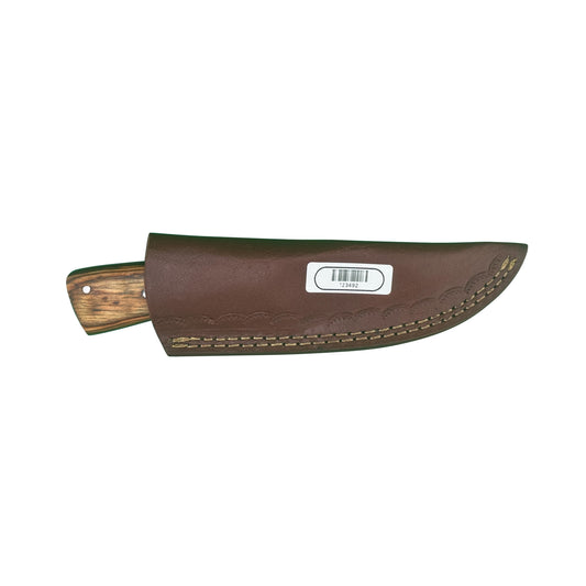 The Timberline – Fixed Blade Knife with Natural Wood Handle & Leather Sheath