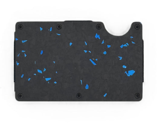 Forged Carbon Fiber RFID Wallet – Blue Flake Edition