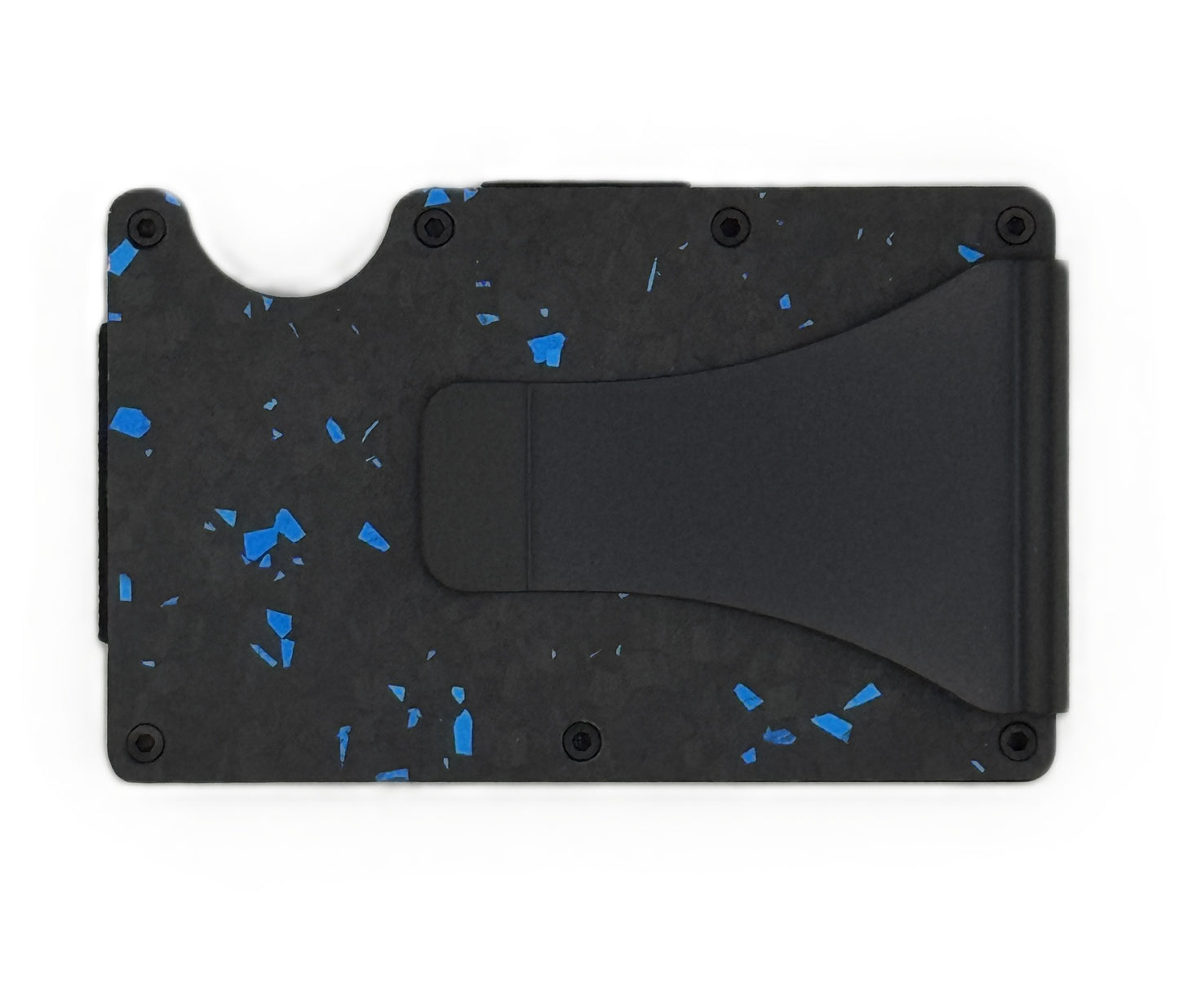 Forged Carbon Fiber RFID Wallet – Blue Flake Edition