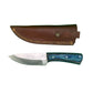 Ironwood Ridge Fixed Blade Knife – Blue-Streaked Wood Handle with Leather Sheath