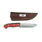 Redwood Ranger Fixed Blade Knife – Curved Wood Handle with Leather Sheath
