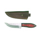 The Ember Ridge – Curved Blade Knife with Red Dyed Wood Handle & Leather Sheath