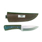 Custom Fixed Blade Knife with Dyed Wood Handle & Leather Sheath