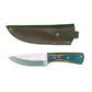 Custom Fixed Blade Knife with Dyed Wood Handle & Leather Sheath