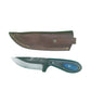 The Blue Rasp – Hand-Forged Rasp Knife with Dyed Wood Handle & Leather Sheath