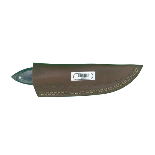The Nightwood Hunter – Fixed Blade Knife with Dyed Wood Handle & Leather Sheath