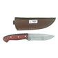 The Bloodwood Scout – Fixed Blade Knife with Red Dyed Wood Handle & Leather Sheath