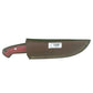 The Bloodwood Scout – Fixed Blade Knife with Red Dyed Wood Handle & Leather Sheath