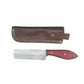 The Scarlet Chop - Compact Cleaver Knife with Red Dyed Wood Handle & Leather Sheath