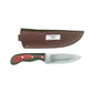 Ember Trail – Fixed Blade Knife with Dyed Wood Handle & Leather Sheath