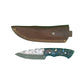The Nebula Fang – Damascus Steel Knife with Resin Handle & Leather Sheath