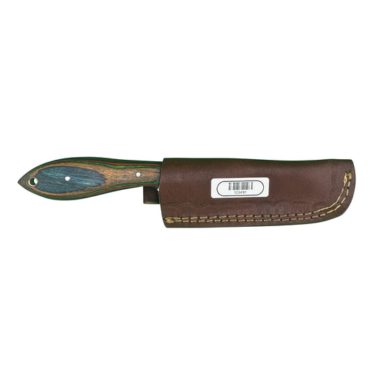 The Ridge Cleaver – Compact Cleaver Knife with Dyed Wood Handle & Leather Sheath