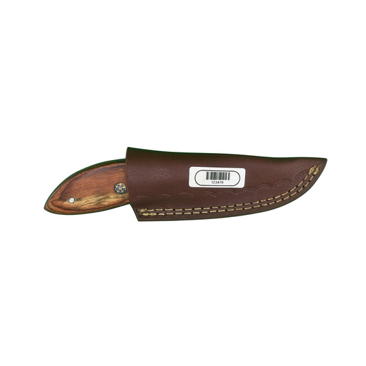 The Ridgeback Skinner – Compact Skinning Knife with Exotic Wood Handle & Leather Sheath